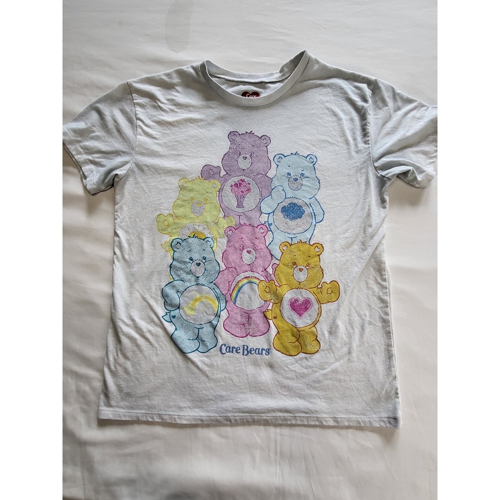 Care Bears Graphic T-Shirt Light Blue Short Sleeve Crewneck Size Large RN 150181